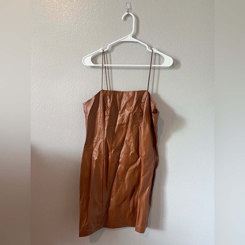Wild Fable Tan Faux Leather Dress